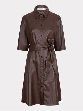 ESQUALO Chocolate Brown Vegan Leather Dress